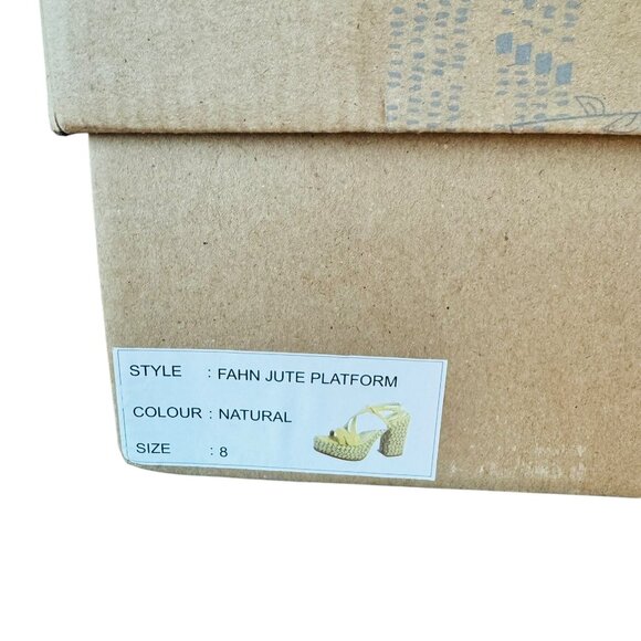 Free People Fahn Jute Strappy Platform Rope Wedge Sandal Size 8 Natural Beige - Picture 4 of 8